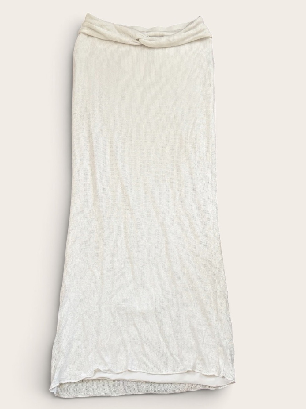 Princess Polly Ivory Textured Knit Maxi Skirt US 6 Cream Y2K